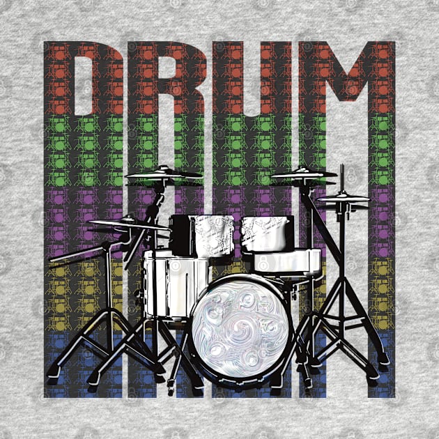 Drum Kit on drum pattern lettering by KateVanFloof